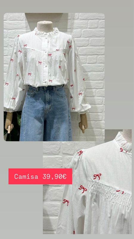 Camisa lazos  bordada