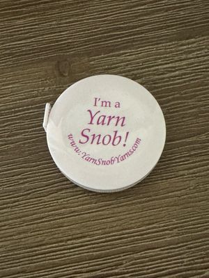 Yarn Snob Tape Measure - White with Purple Printing