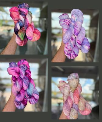 All Colors on 100% Superwash Merino (Fingering, Worsted, Bulky)