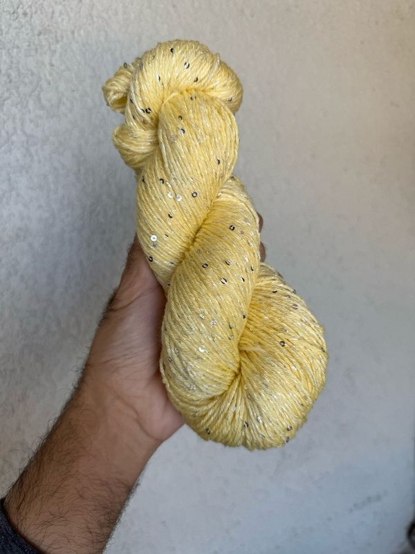 Silky Mohair Sequins - Butter Yellow