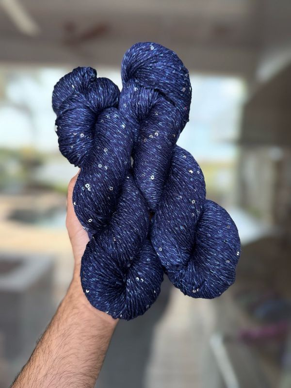 Silky Mohair Sequins - Navy