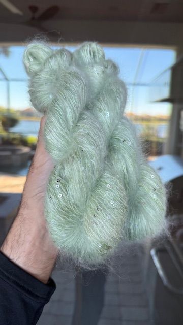 Silky Mohair Sequins - Minty Sage