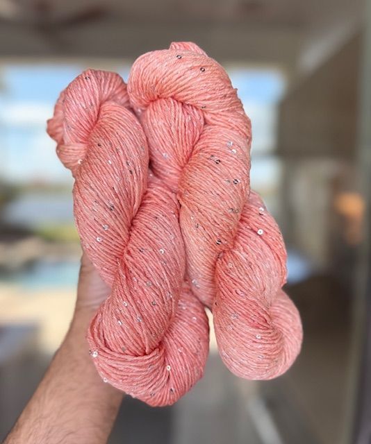 Silky Mohair Sequins - Coral Reef