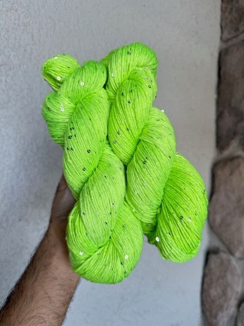 Silky Mohair Sequins - Atomic Lime
