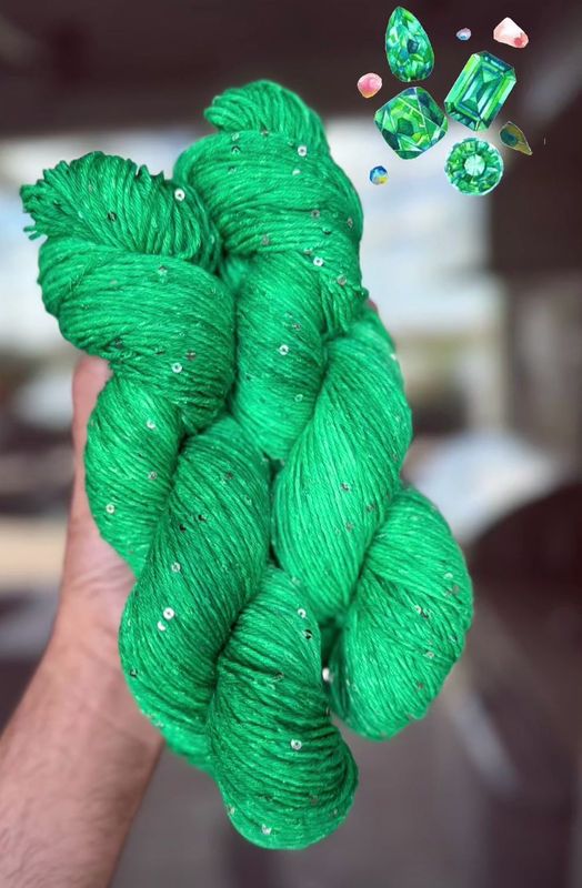 Silky Mohair Sequins - Colombian Emerald