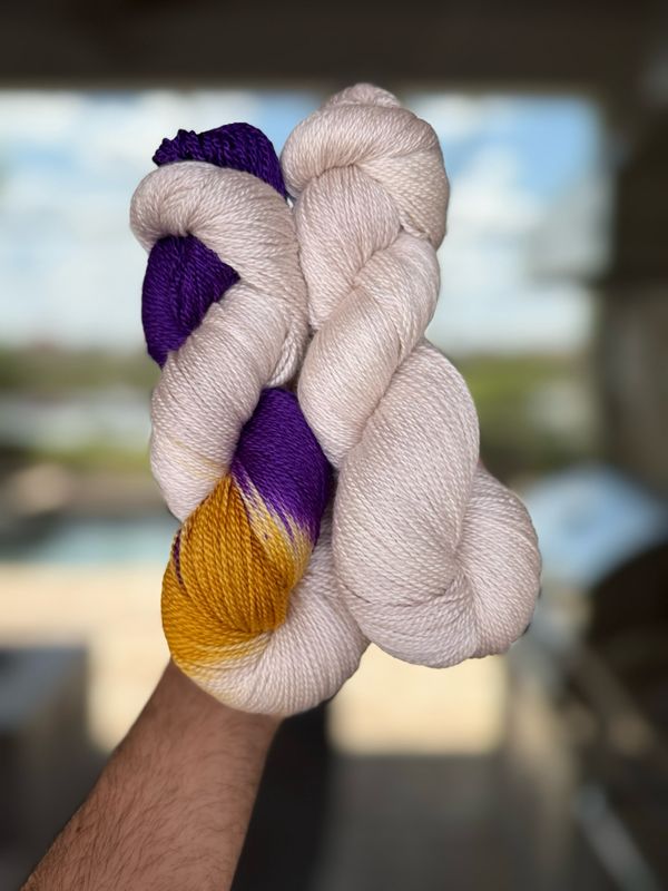 Floral Bouquet Shawl Yarn Set - Pansy &amp; Solid Coordinating Color