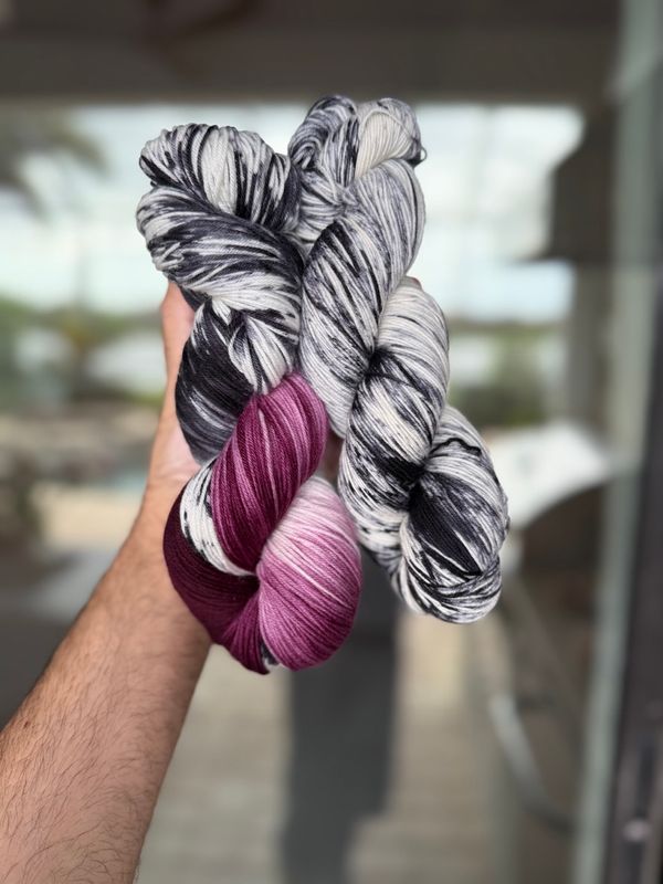 Floral Bouquet Shawl Yarn Set - Keith's Orchid 720 &amp; Coordinating Color
