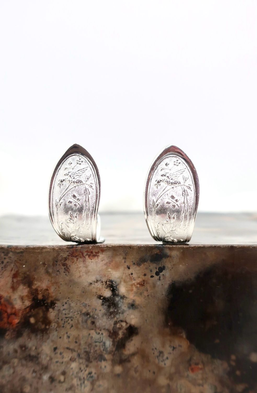 Sølvskje øreringer 