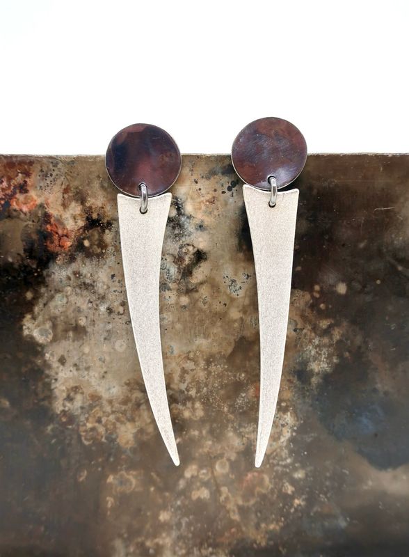 Store sølvbestikk ørepynt 