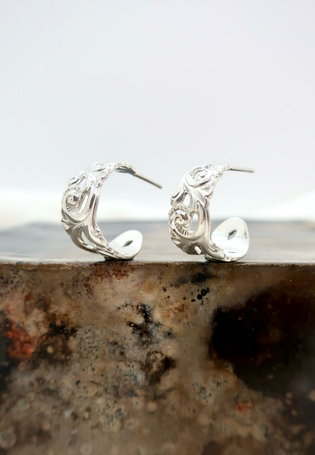 Telesølv øreringer