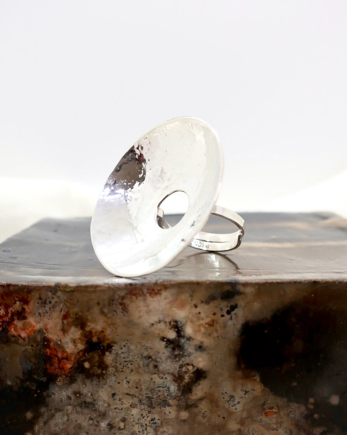 Sølvskje ring Str.58