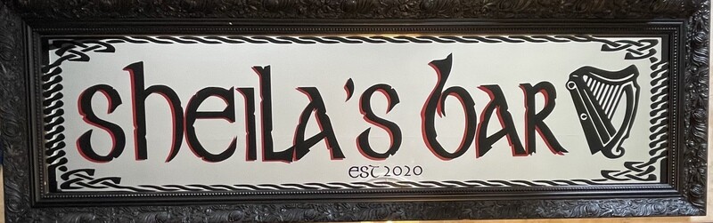 Custom home bar mirror’s