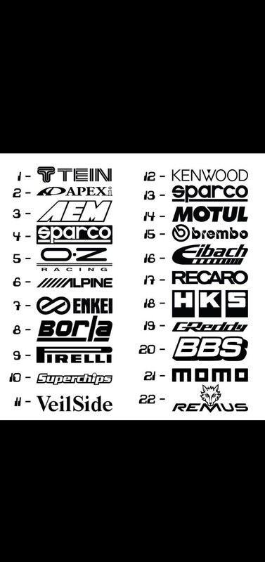 Custom Car tuning Decals