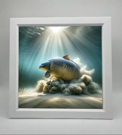 Carp Print Box frame Dust Ball 001