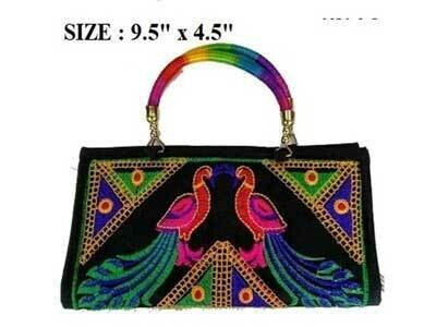 Indian Hand Made Vintage Embroidery Patchwork Ladies Envelope Clutch Bag