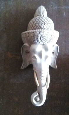 Ganapathi Sigle Wood Carved Wall Hanging