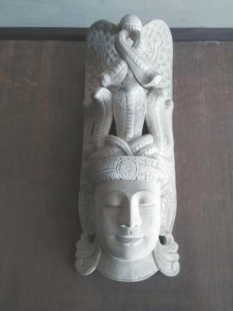 Single Wood Carved Hanging Naga Face