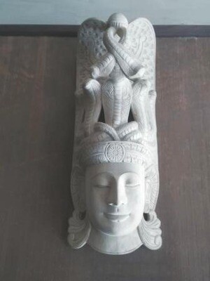 Single Wood Carved Hanging Naga Face