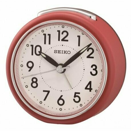 Seiko - Réveil analogique rond rouge mat
