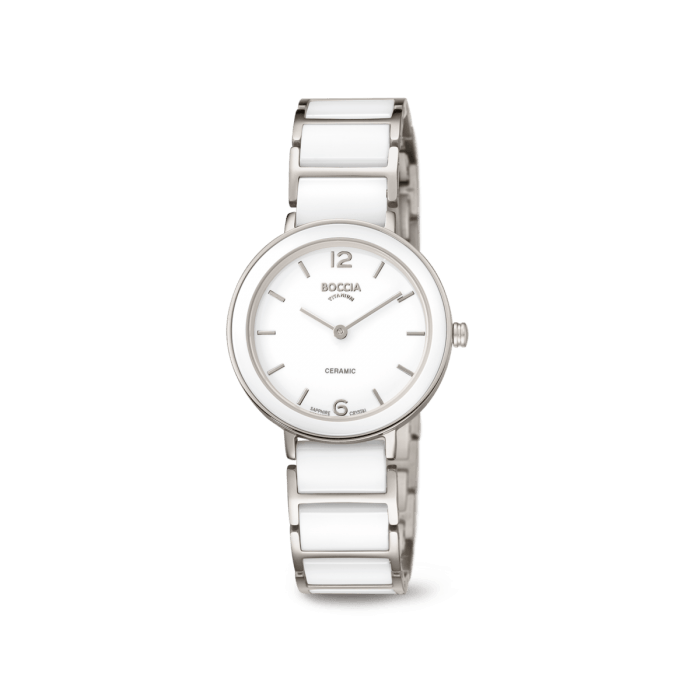 Boccia - Montre titane céramique blanche