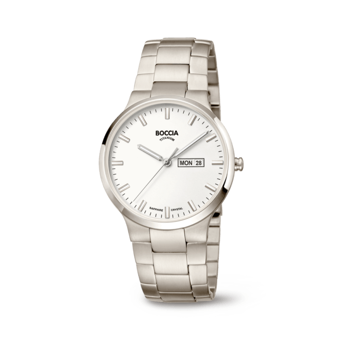 Boccia - Montre titane cadran blanc