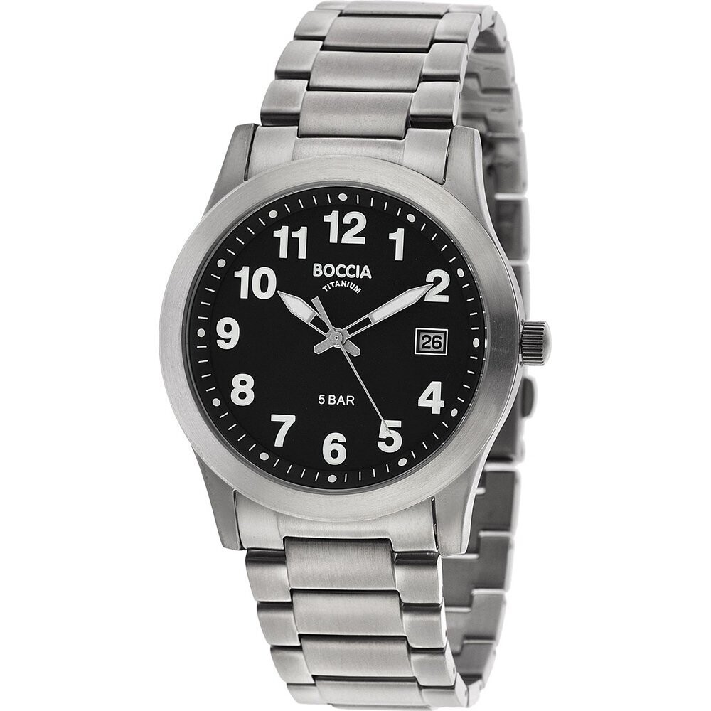 Boccia - Montre titane cadran noir