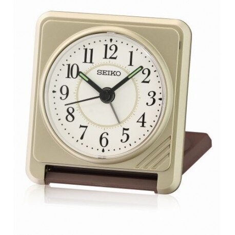 Seiko - Réveil de voyage carré doré métallisé