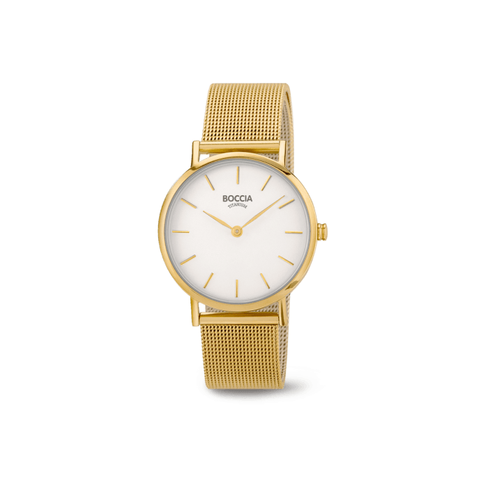 Boccia - montre titane acier dorée