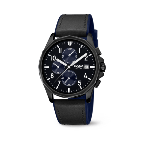 Boccia - Montre titane noir chrono