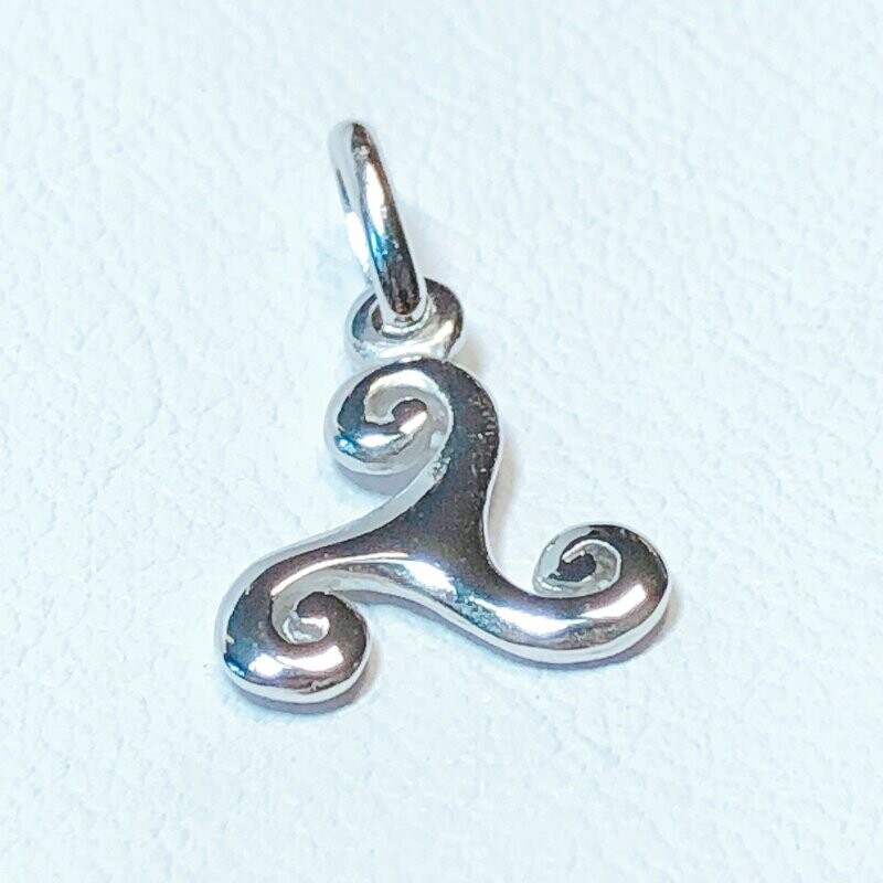 Pendentif triskel or blanc