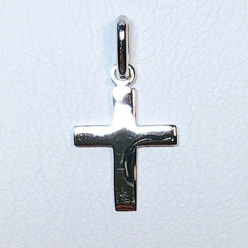 Pendentif crois or gris