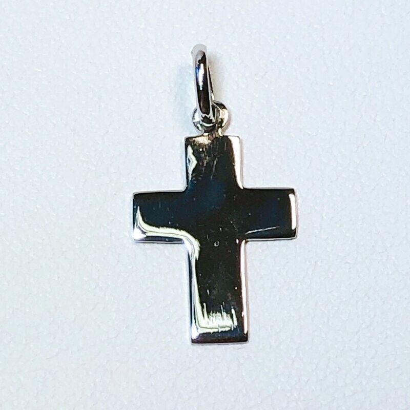 Pendentif crois or gris