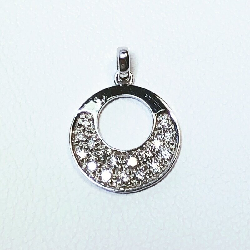 Pendentif or gris diamant