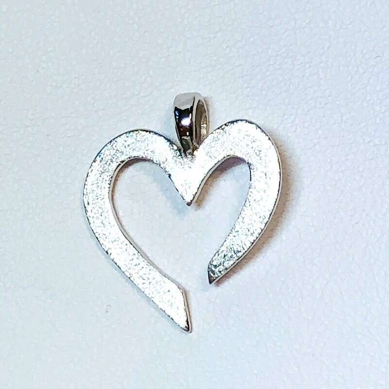 Pendentif cœur or blanc