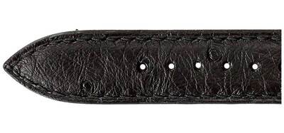 Bracelet De Montre En Cuir D'autruche Noir - Fait Main - Largeur 18mm - Neuf Avec étiquettes