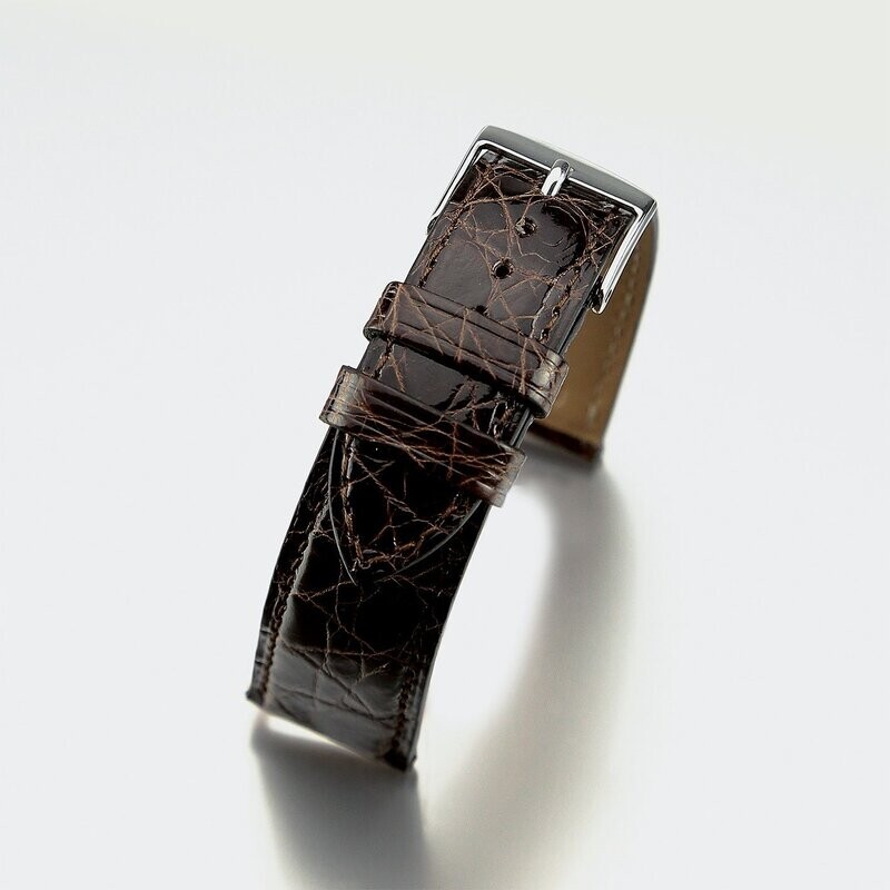 Bracelet montre crocodile flanc homme
