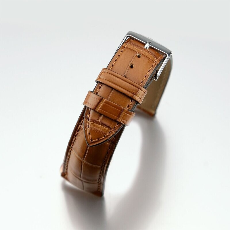 Bracelet montre crocodile pleine peau homme