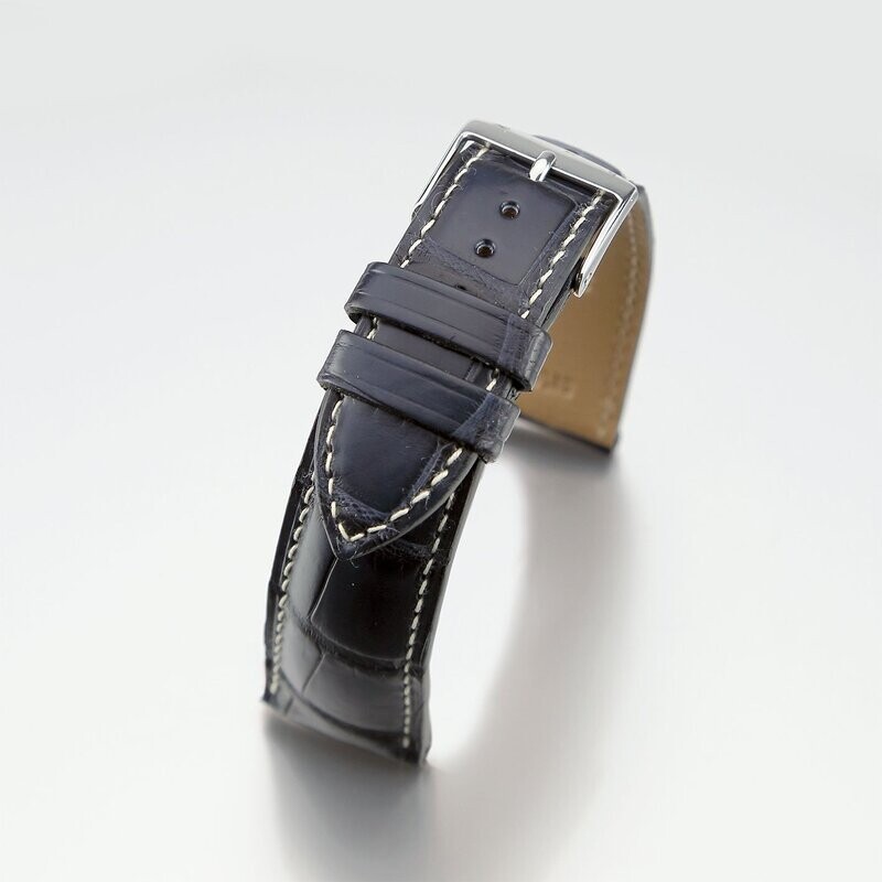 Bracelet montre Crocodile pleine peau homme