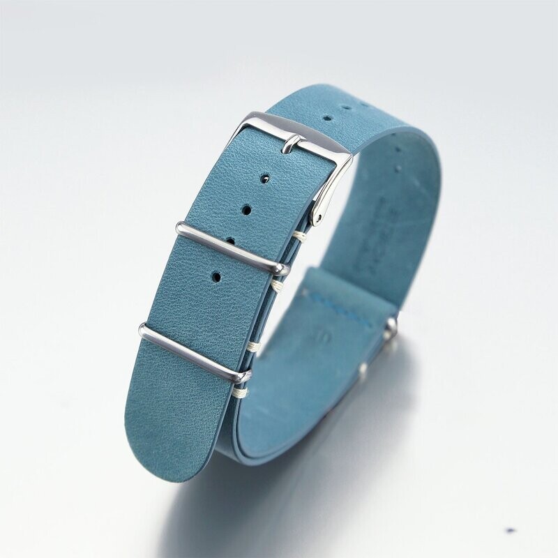 Bracelet montre vachette lisse  vintage Nato homme