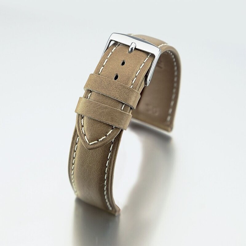 Bracelet montre Vachette natura grainée homme