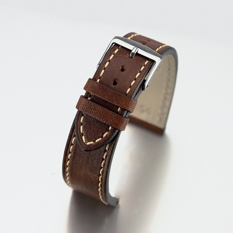 Bracelet montre Agneau lisse aviator homme