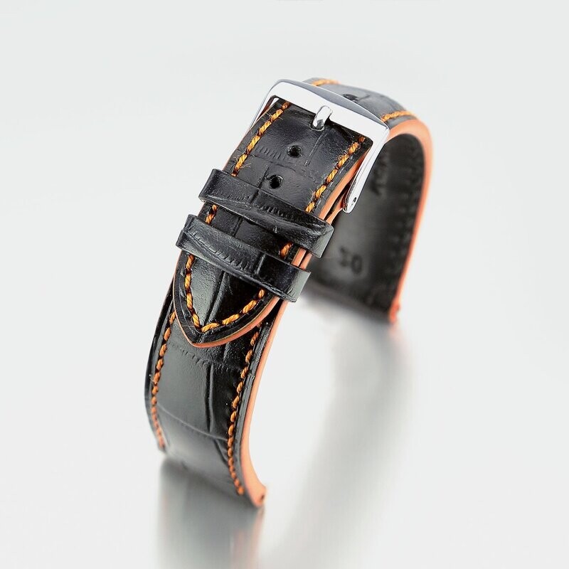 Bracelet montre Veau façon crocodile homme