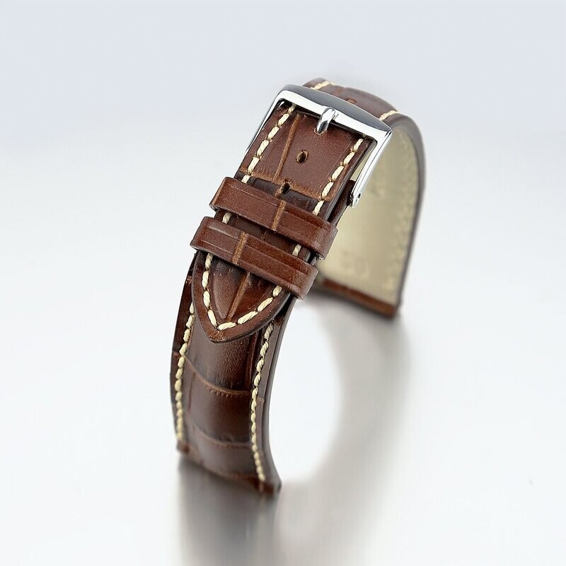 Bracelet montre Veau façon crocodile homme