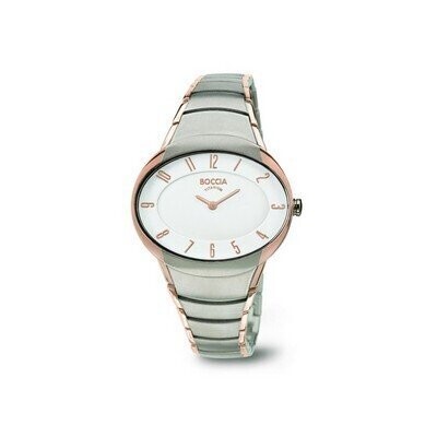 Boccia - montre titane ovale bicolore
