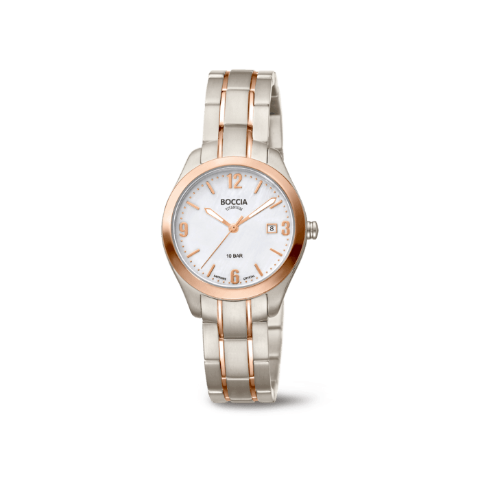 Boccia - Montre fine titane rose