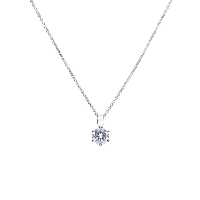 Diamonfire - Collier solitaire oxyde