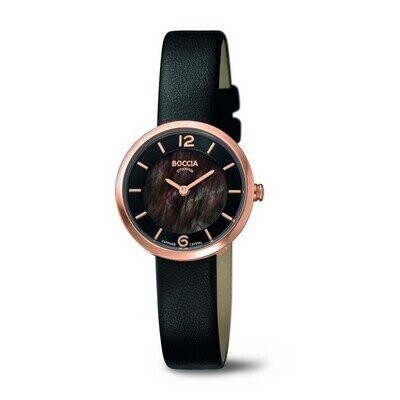 Boccia - Montre titane rose cuir