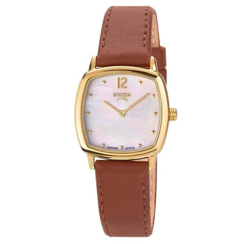 Boccia - Montre titane jaune cuir