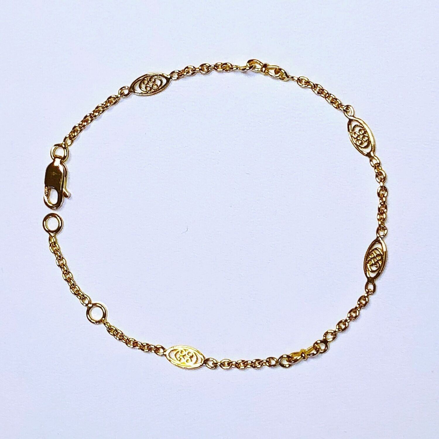 Bracelet or jaune avec motifs