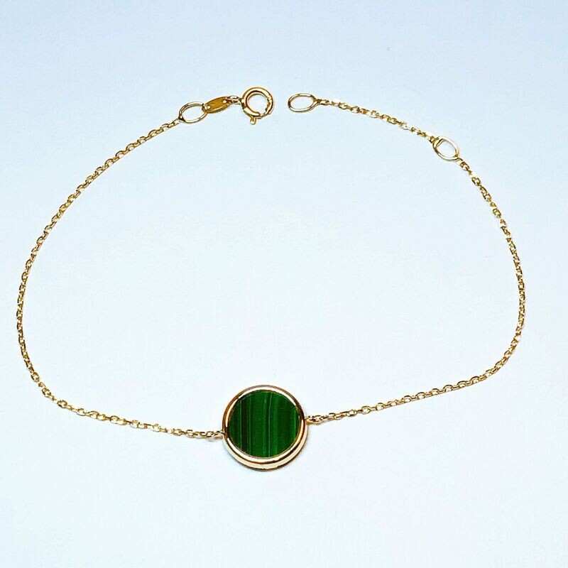 Bracelet or jaune Malachite